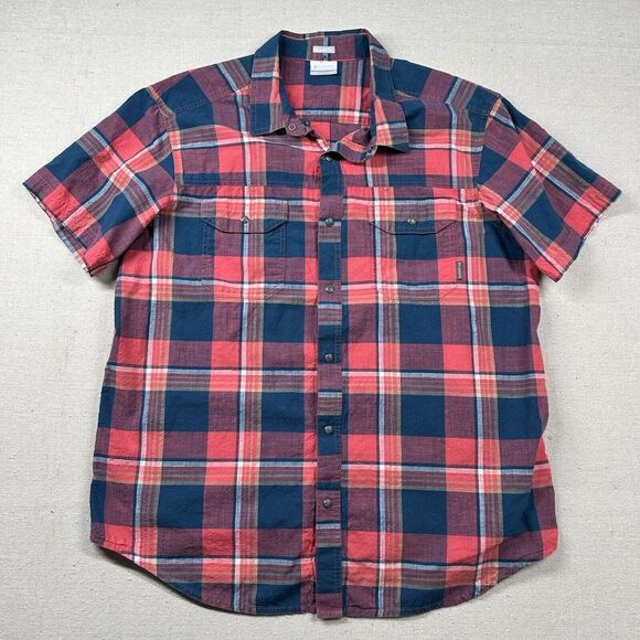 Columbia Shirt Mens XL Pearl Snap Plaid Regular Fit Outdoor Camping‎ Hiking Soft - Picture 1 of 8